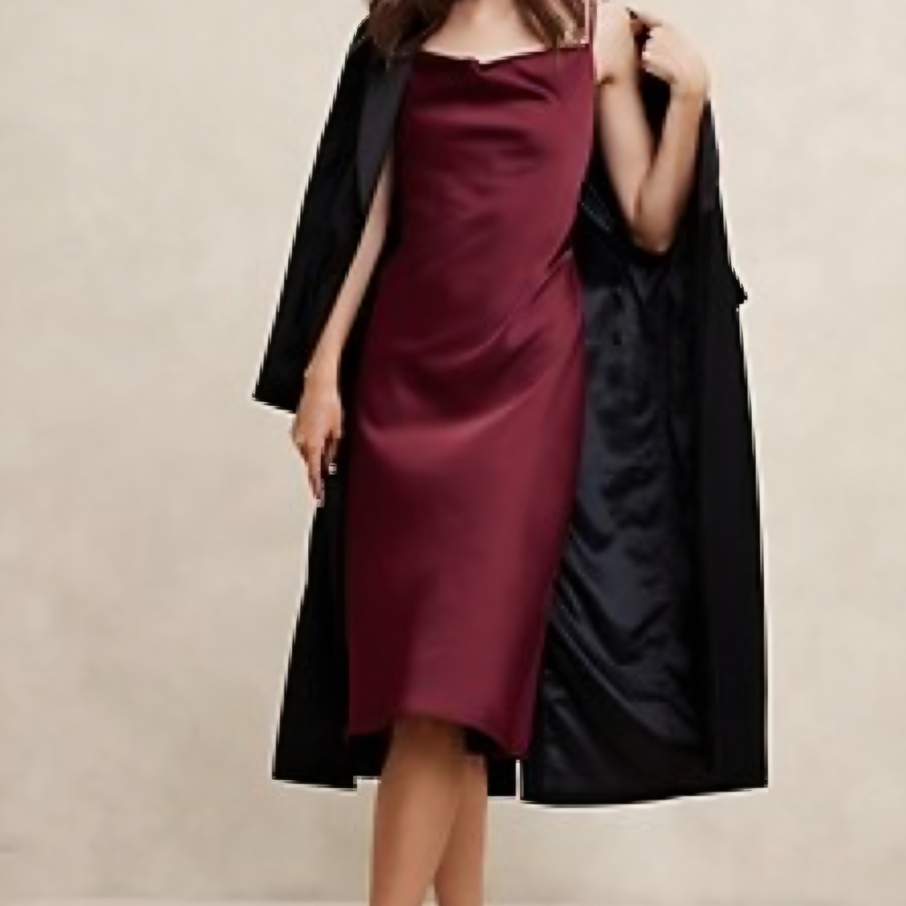 Banana Republic Burgundy Midi Dress
